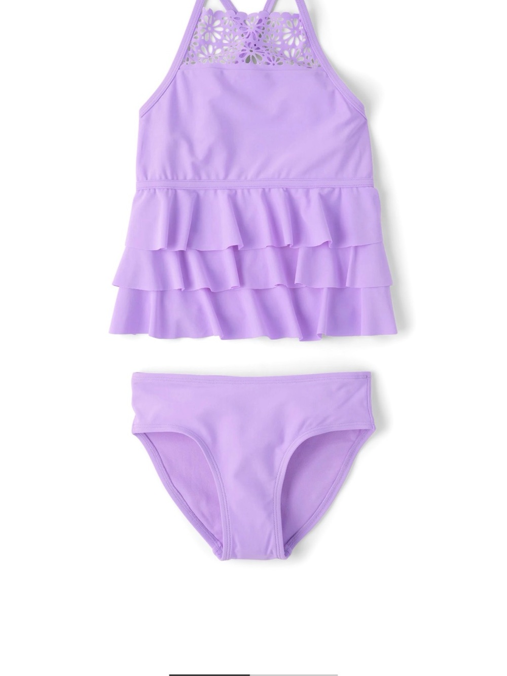 The Children's Place Lavender Ruffle Tankini Set